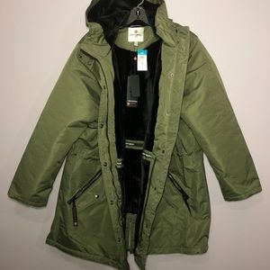 Rue 21 Plus olive faux fur lined anorak coat